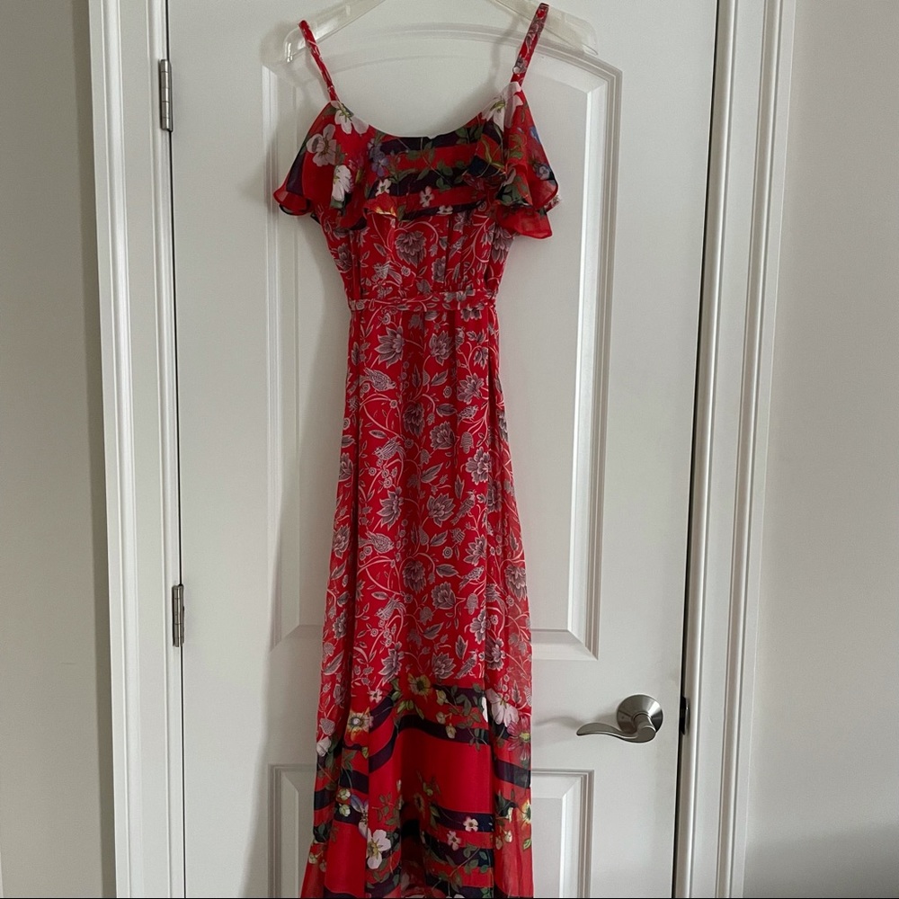 Anthropologie One September Zuri Midi Red Floral Dress XS - Picture 8 of 12